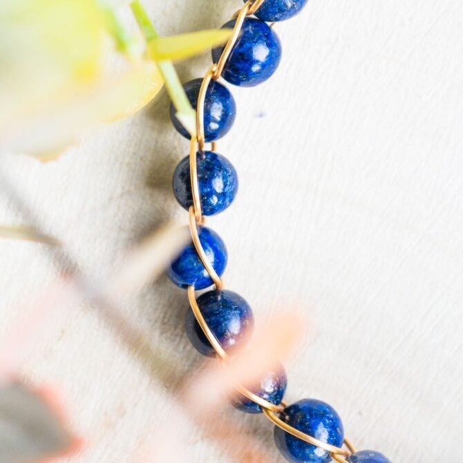 Lapis lazuli armband in edelstaal RVS kopen