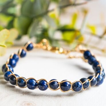 Lapis lazuli armband in edelstaal RVS kopen