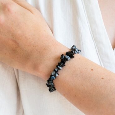 Obsidiaan chips armband kopen