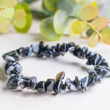 Obsidiaan chips armband kopen