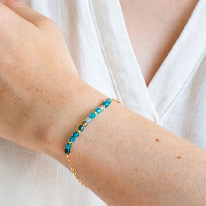 Fijne blauwe agaat armband (Ella) - Afbeelding 2