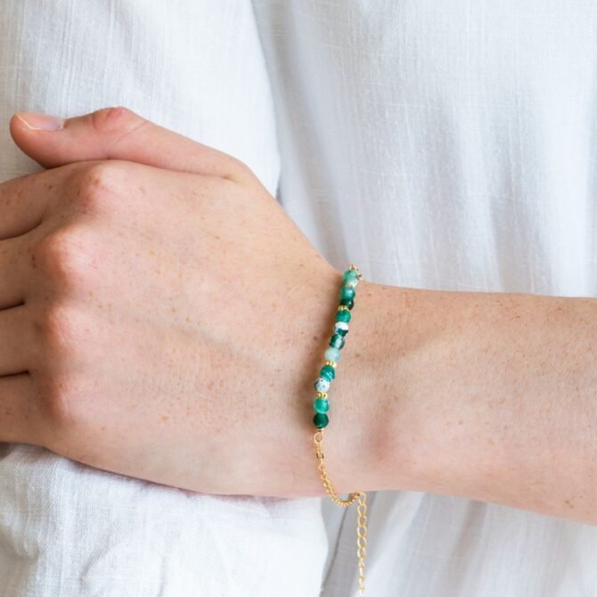 fijne groene agaat armband kopen