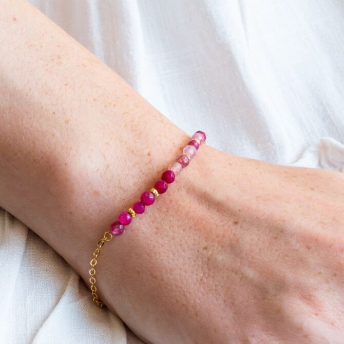 fijne roze agaat armband kopen