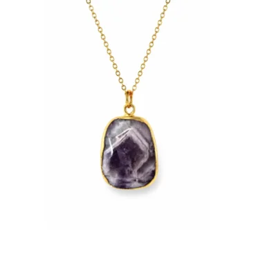Amy - amethist ketting goud