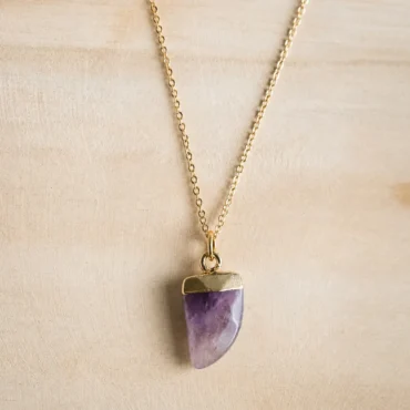 Amethist ketting RVS goud kopen