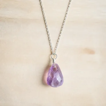 Divi - amethist RVS ketting zilver kopen