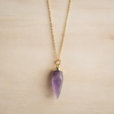 Amethist ketting RVS goud kopen