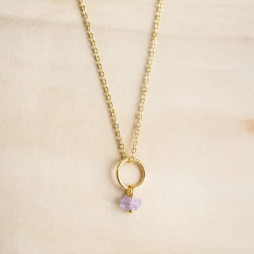 Pria - fijne gouden amethist ketting kopen